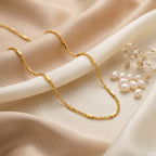 Micro Gold Bar & Cable Chain