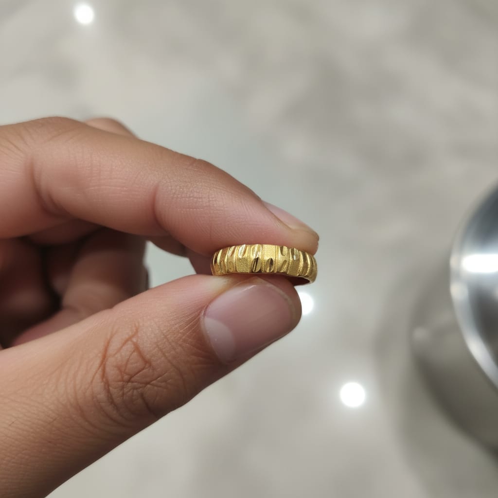 Micro Gold Plated Croissant Dome Ring