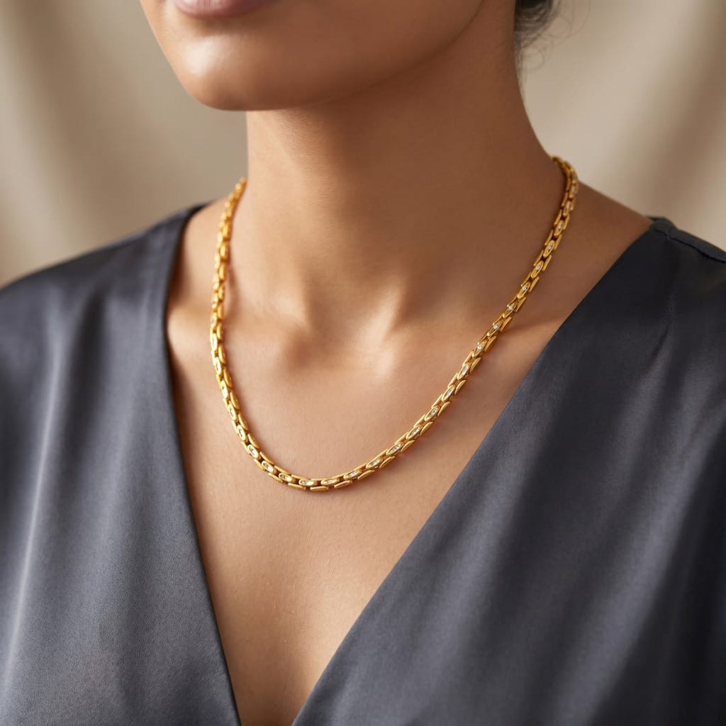 Classic Interlock Micro Gold-Plated Chain