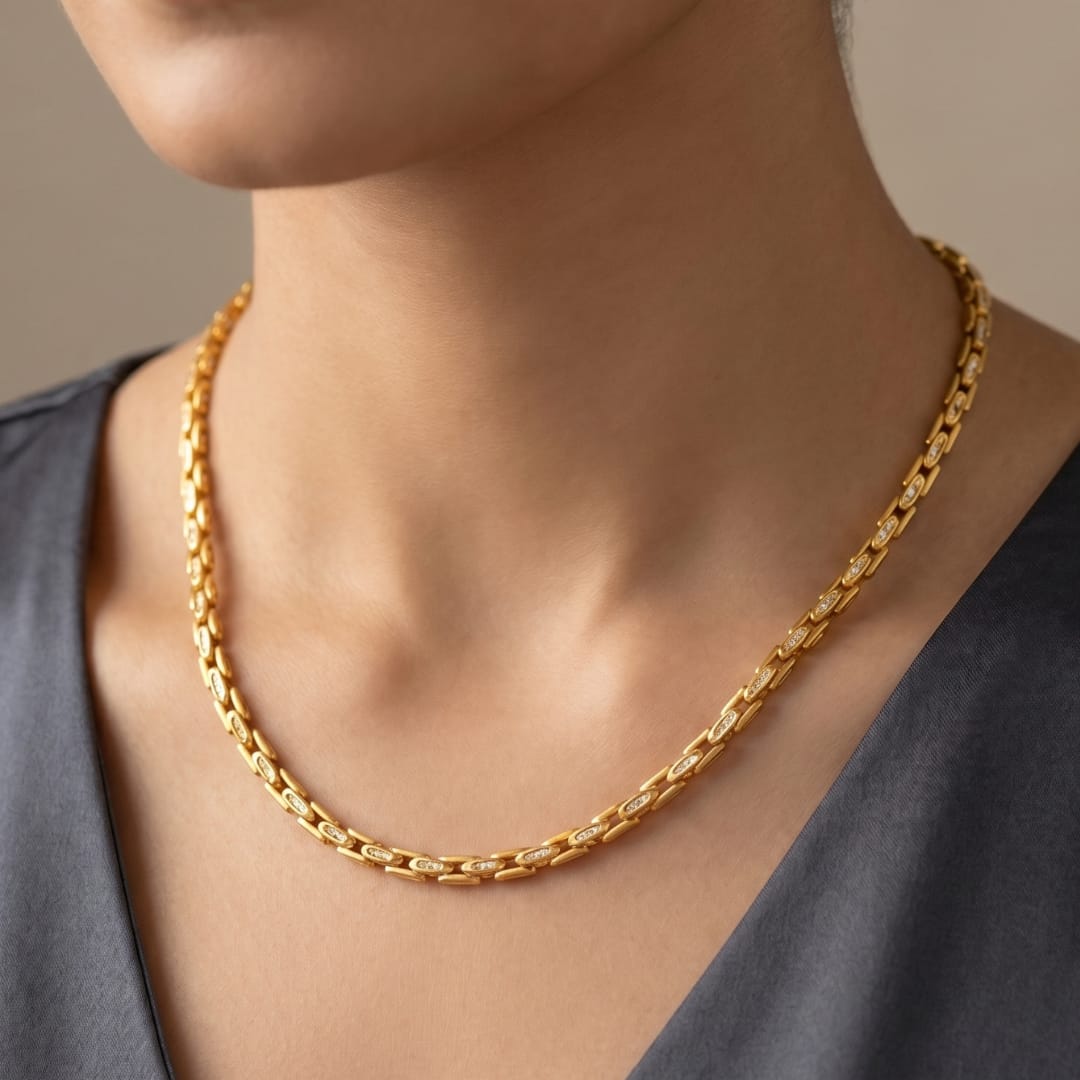 Classic Interlock Micro Gold-Plated Chain