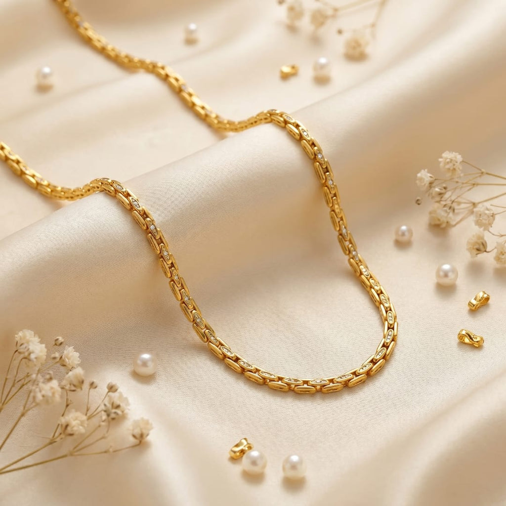 Classic Interlock Micro Gold-Plated Chain