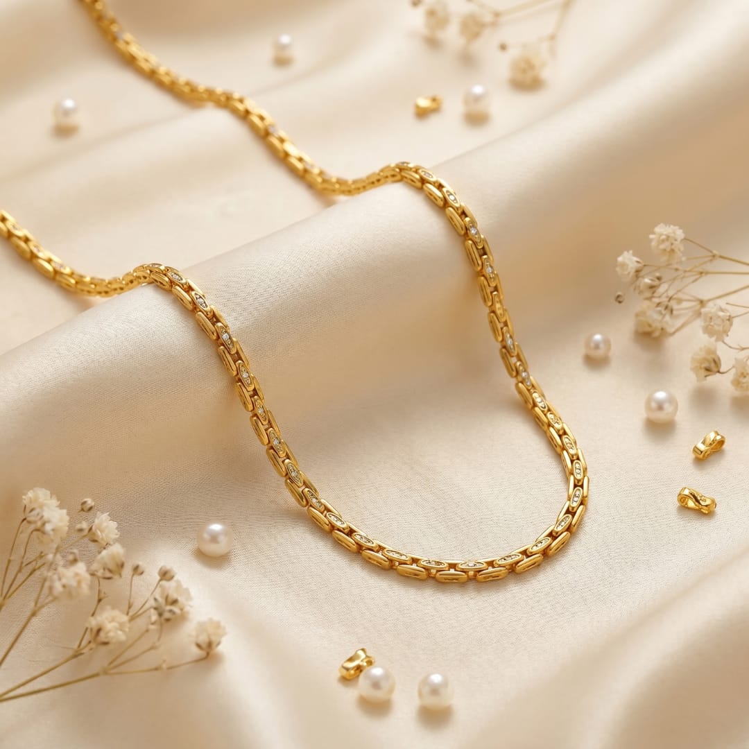 Classic Interlock Micro Gold-Plated Chain