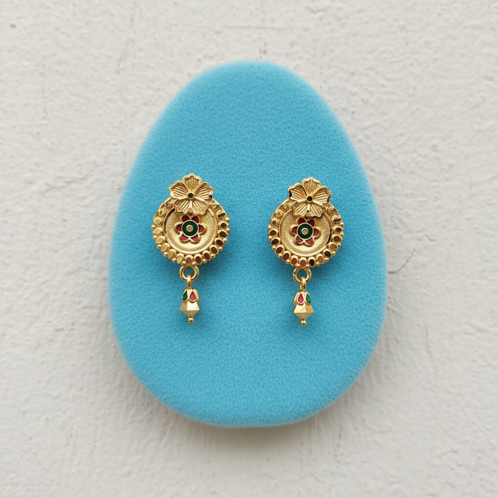 Meenakari Bell Drop Earrings