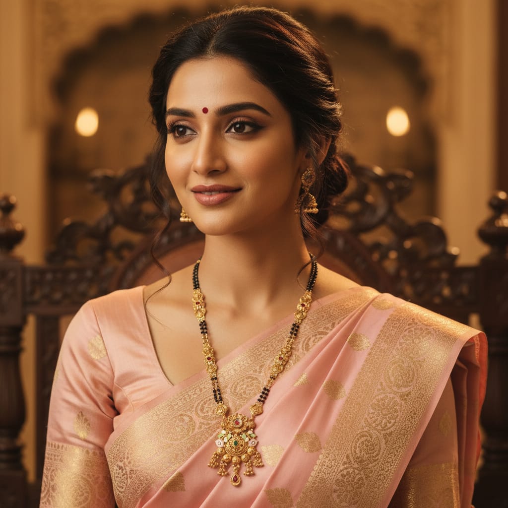 Meenakari Floral Mangalsutra Chain