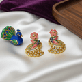 Meenakari Peacock Pendant Set with Earring