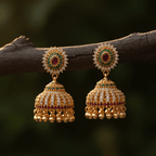 Micro Forming Antique Gold CZ Jhumka
