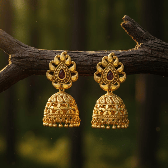 Micro Forming Antique Gold Jhumka
