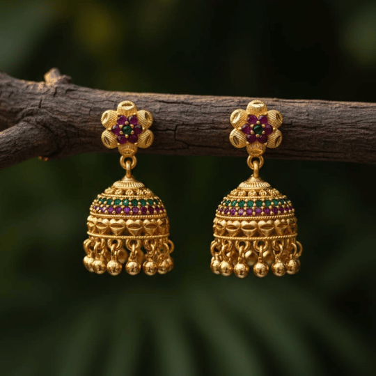 Micro Forming Gold Finish Jhumka