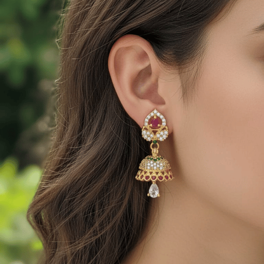 Micro Forming Gold Finish Jhumka