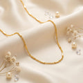 Micro Gold Bar &amp; Cable Chain