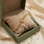 Micro Gold  CZ Gold Flower Chain Bracelet