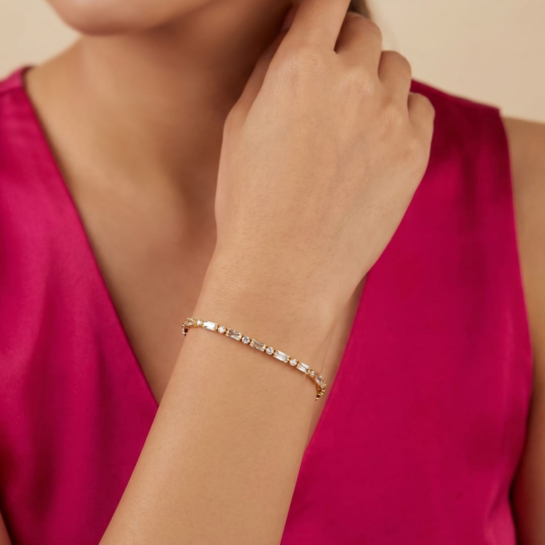 Micro Gold Forming CZ Channel Bracelet
