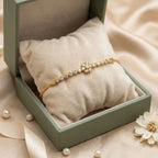 Micro Gold Forming CZ Flower Chain Bracelet