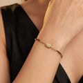 Micro Gold Forming CZ Square Charm Bracelet