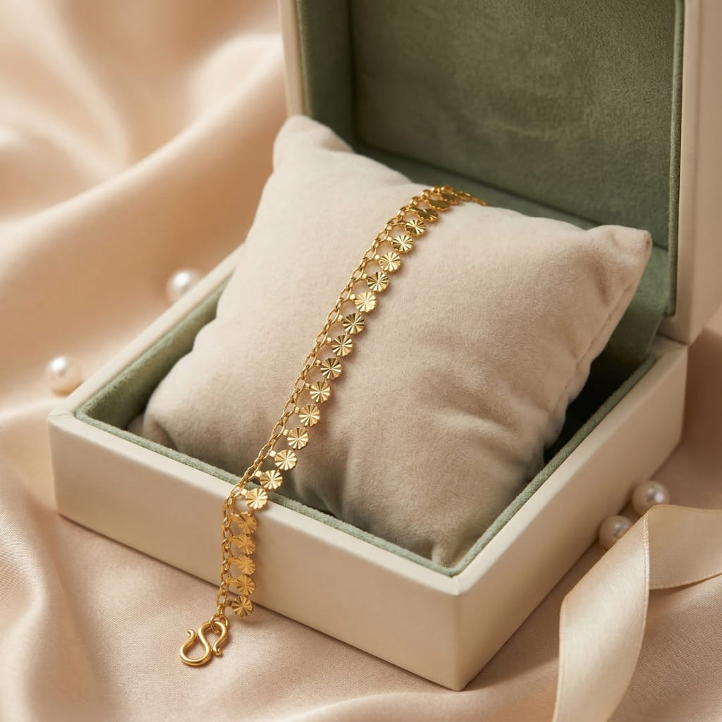 Micro Gold Forming Coin Disc Charm Bracelet