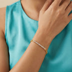 Micro Gold Forming Cz Channel Chain Bracelet