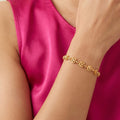 Micro Gold Forming Rose Link Bracelet