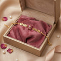 Micro Gold Forming Ruby Stone Link Bracelet