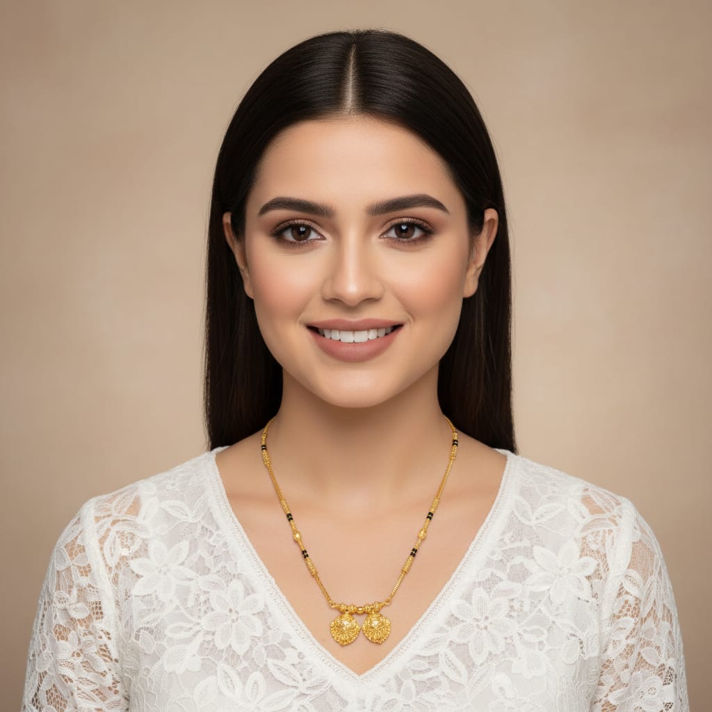 Micro Gold Forming Twin Vase Mangalsutra