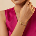 Micro Gold Forming Diamond Charm Bracelet