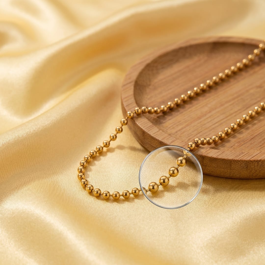 Micro Gold Plated Ball Bead Chain