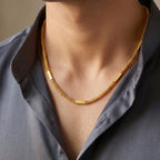 Micro Gold Plated Bar Link Chain