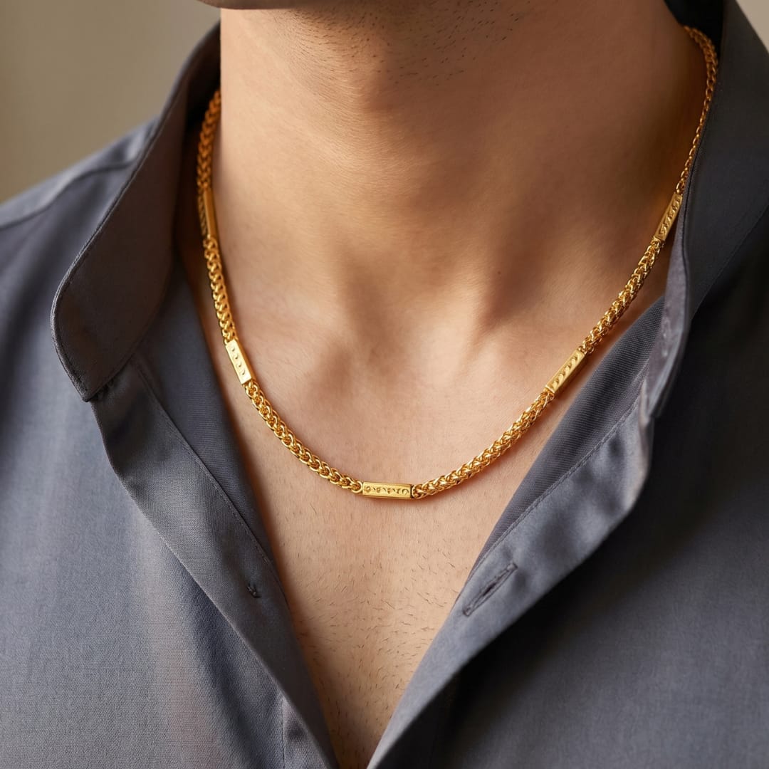 Micro Gold Plated Bar Link Chain