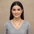 Micro Gold Plated CZ Lotus Fan Pendant Mangalsutra