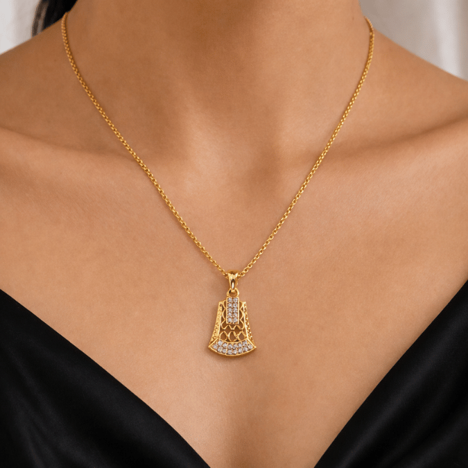 Micro Gold Plated Chain CZ Pendant