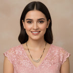 Micro Gold Plated Crescent CZ Mangalsutra