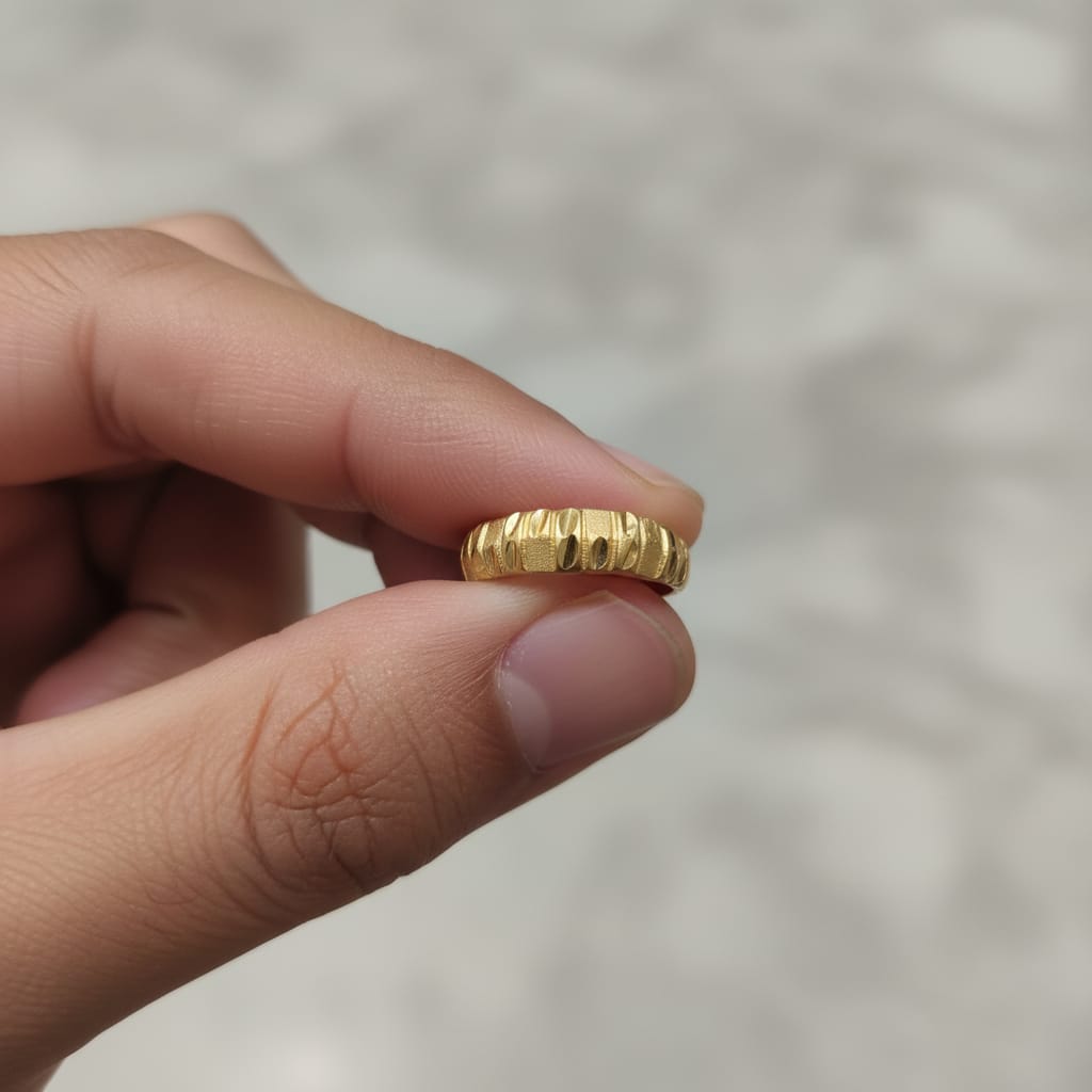 Micro Gold Plated Croissant Dome Ring