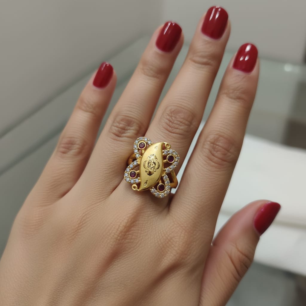 Micro Gold Plated Deity Marquise Cocktail Ring