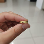 Micro Gold Plated Diagonal Cut Wide Band Ring