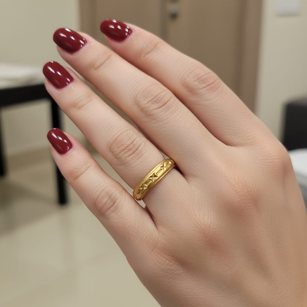 Micro Gold Plated Diamond-Cut Star Engraved Band Ring