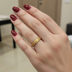 Micro Gold Plated Diamond-Cut Star Engraved Band Ring