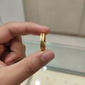  Micro Gold Plated Dual Band Frosted Texture Ring 