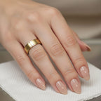Micro Gold Plated Flat Wide Band Ring