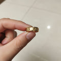 Micro Gold Plated Frosted Star Diamond-Cut Wide Band Ring