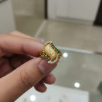 Micro Gold Plated Ganesh Dome Statement Ring