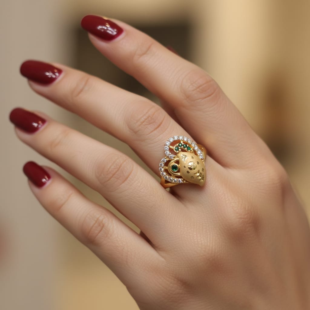 Micro Gold Plated Ganesh Face Ring