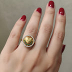 Micro Gold Plated Ganesh Heart Halo Ring