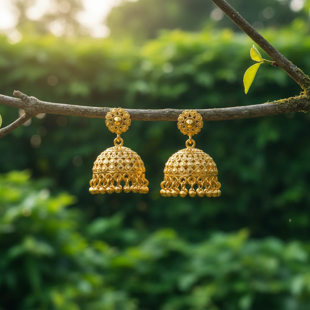Micro Gold Plated Jhumka Earrings