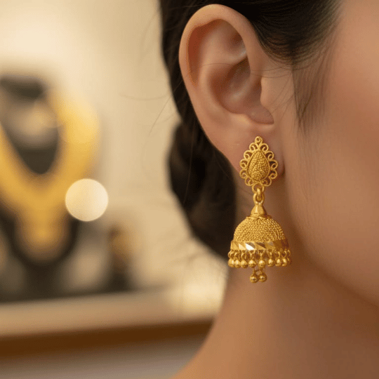 Micro Gold Plated Jhumka Earrings