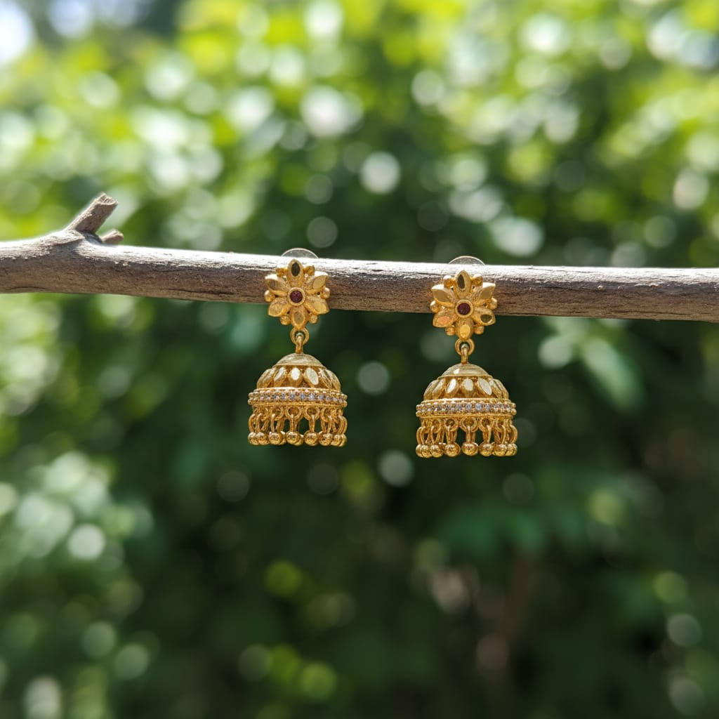 Micro Gold Plated Jhumka Earringss