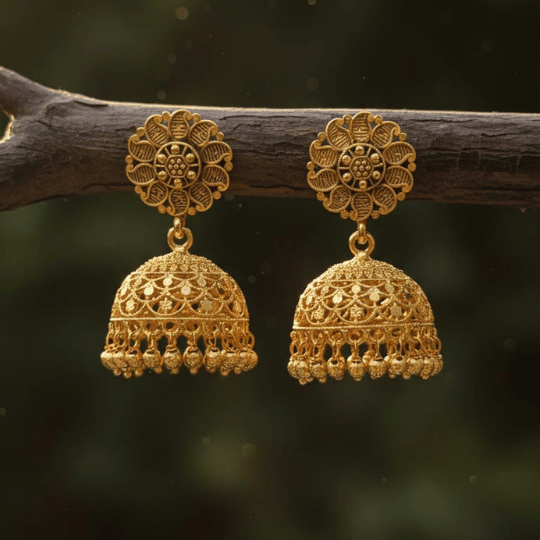 Micro Gold Plated Jumka Earrings