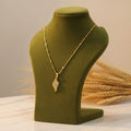 Micro Gold Plated Leaf CZ Pendant Chain