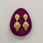 Micro Gold Plated Lotus Drop Earrings