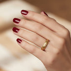 Micro Gold Plated Matte Dome Ring 
