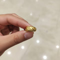 Micro Gold Plated Paisley Swirl Dome Ring with Milgrain Border