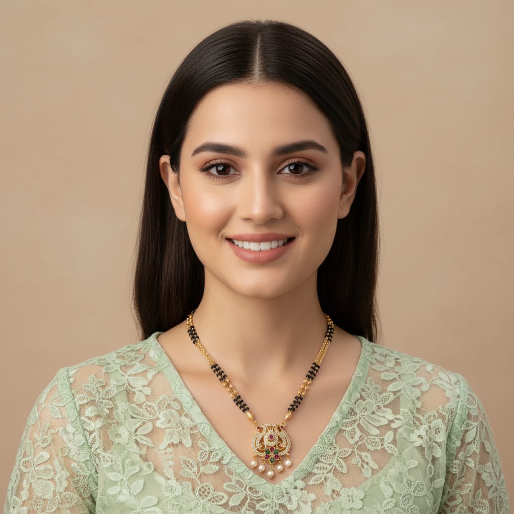Micro Gold Plated Peacock CZ Mangalsutra